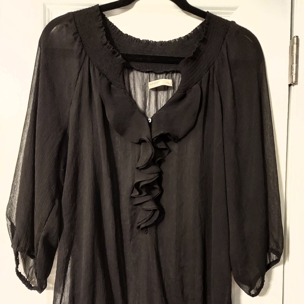 Black sheer blouse